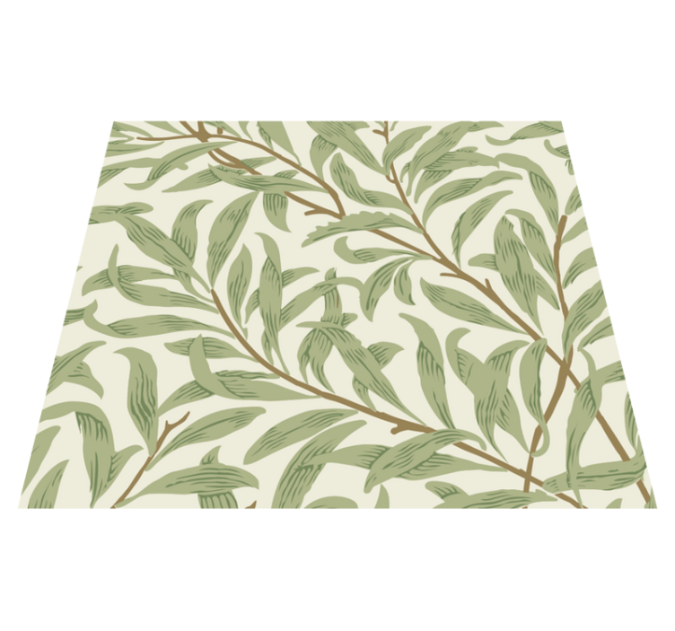 Kitchen vinyl rug with botanical green plants - TenStickers