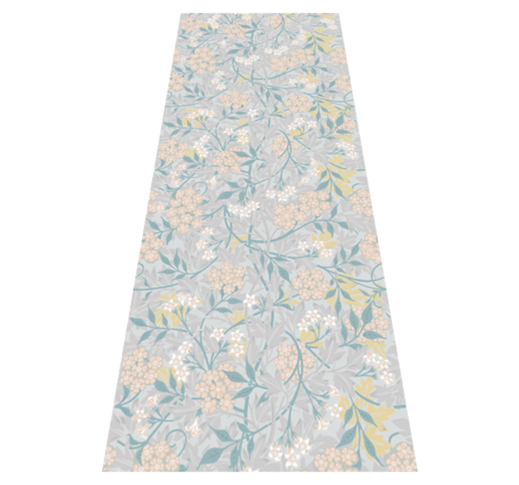 Bedroom vinyl rug with elegant 80's floral pattern - TenStickers