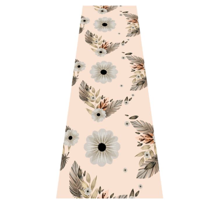Bedroom vinyl rug with pink and black floral pattern - TenStickers