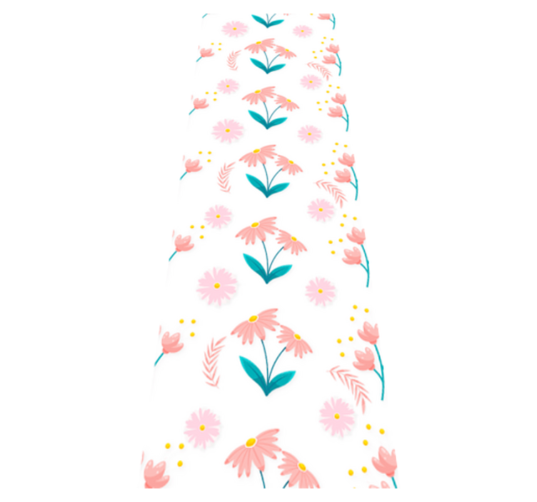 Bedroom vinyl rug with minimalistic pastel flowers and dots - TenStickers