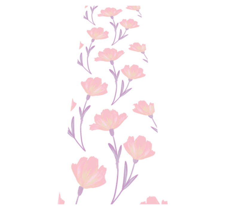 Bedroom vinyl rug with minimalistic watercolor flowers - TenStickers