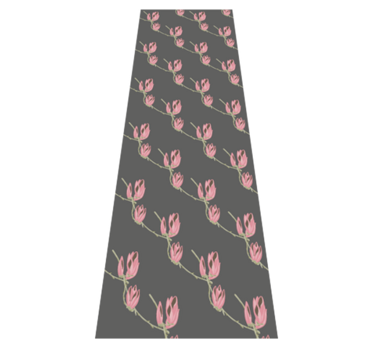 Bedroom vinyl rug with small magnolia flowers on grey - TenStickers