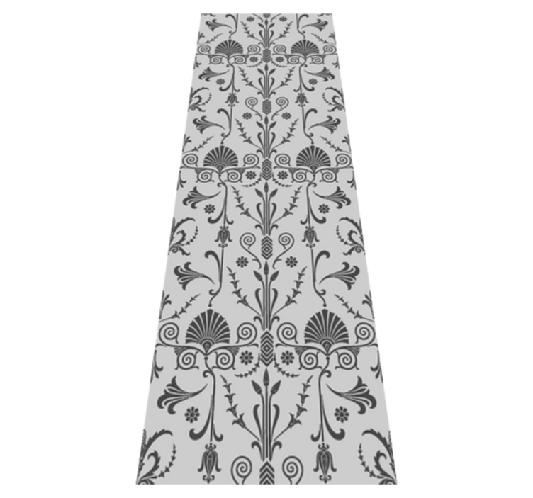 Bedroom vinyl rug in french provincial gray floral - TenStickers