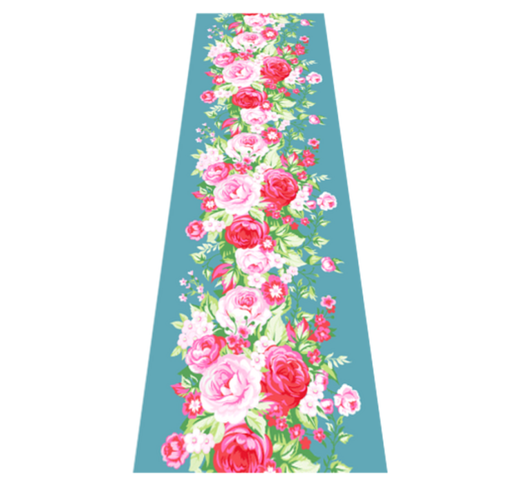 Bedroom vinyl rug in turquoise shabby chic design - TenStickers