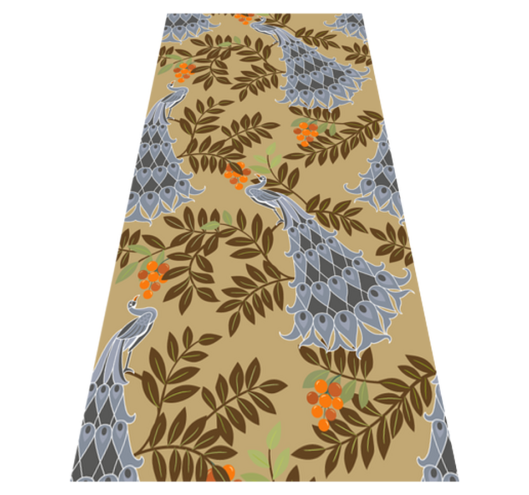 Bedroom vinyl rug in gray peacock design - TenStickers