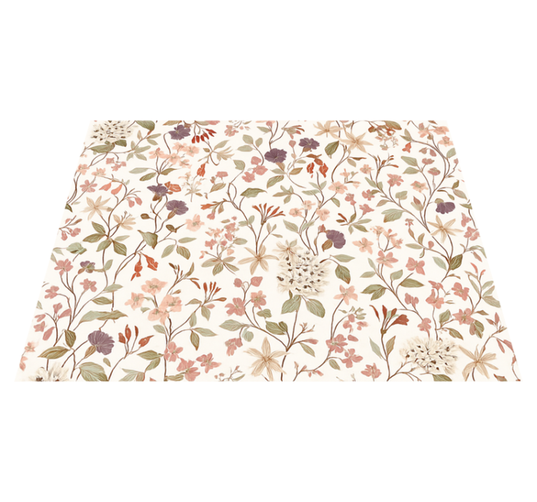 Bedroom vinyl rug pink flower pattern - TenStickers