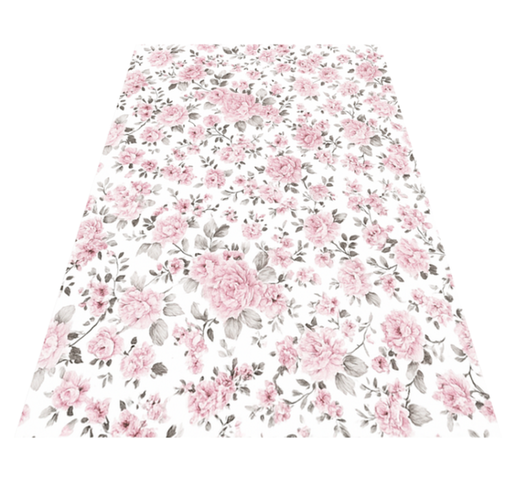 Bedroom vinyl rug old retro large floral design - TenStickers