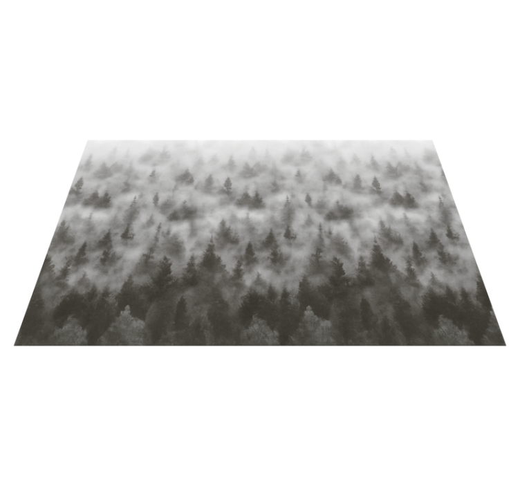 Bedroom vinyl rug 3d foggy mysterious mountain - TenStickers