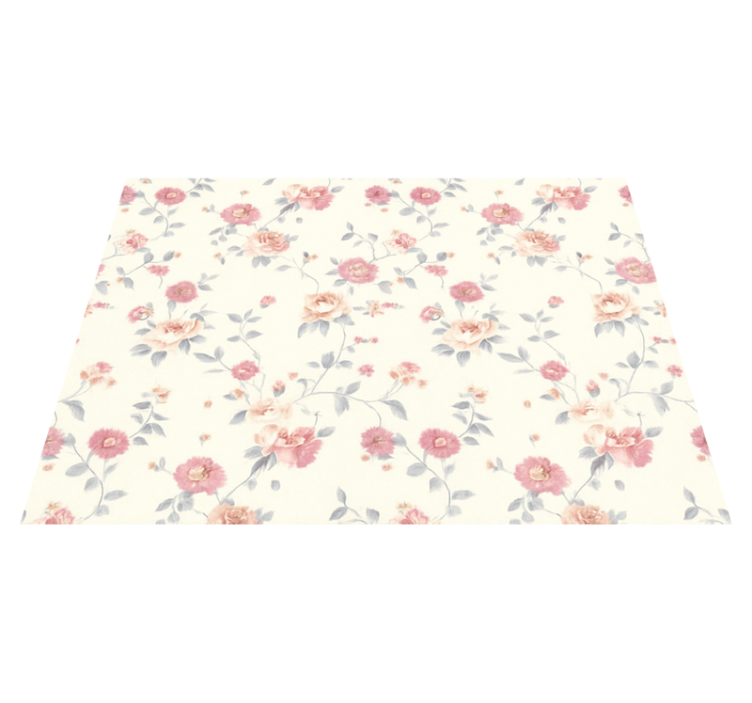 Bedroom vinyl rug with floral textile design - TenStickers