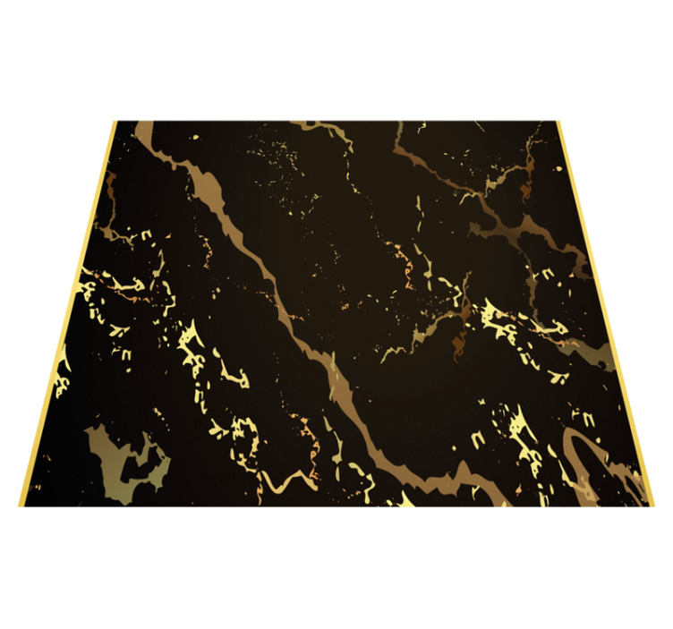 Office vinyl rug marble texture black gold - TenStickers