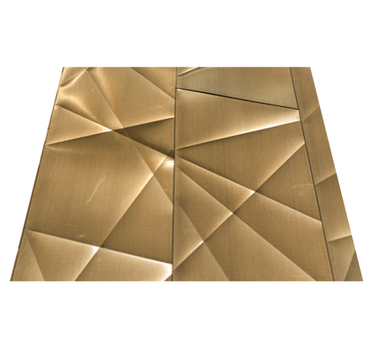 Office vinyl rug with 3d golden polygon design - TenStickers