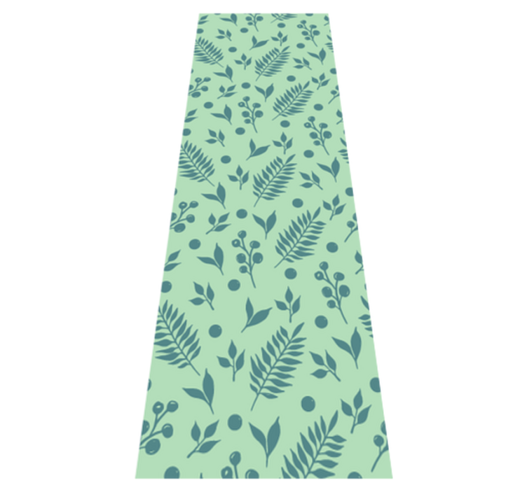 Office vinyl rug green leaves on green - TenStickers