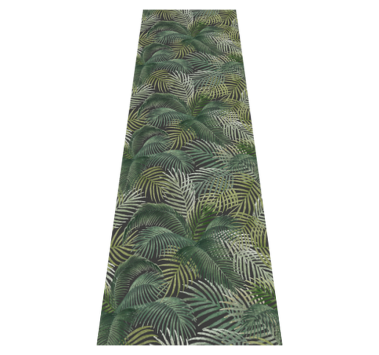 Office vinyl rug green palm leaves - TenStickers