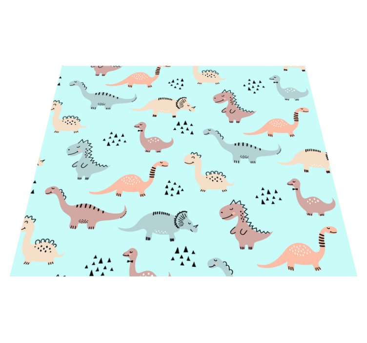 Bedroom vinyl rug with blue background and dino print - TenStickers