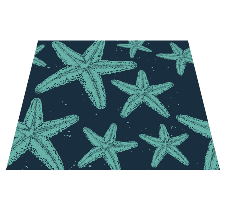 Bedroom vinyl rug in starfish blue tones - TenStickers