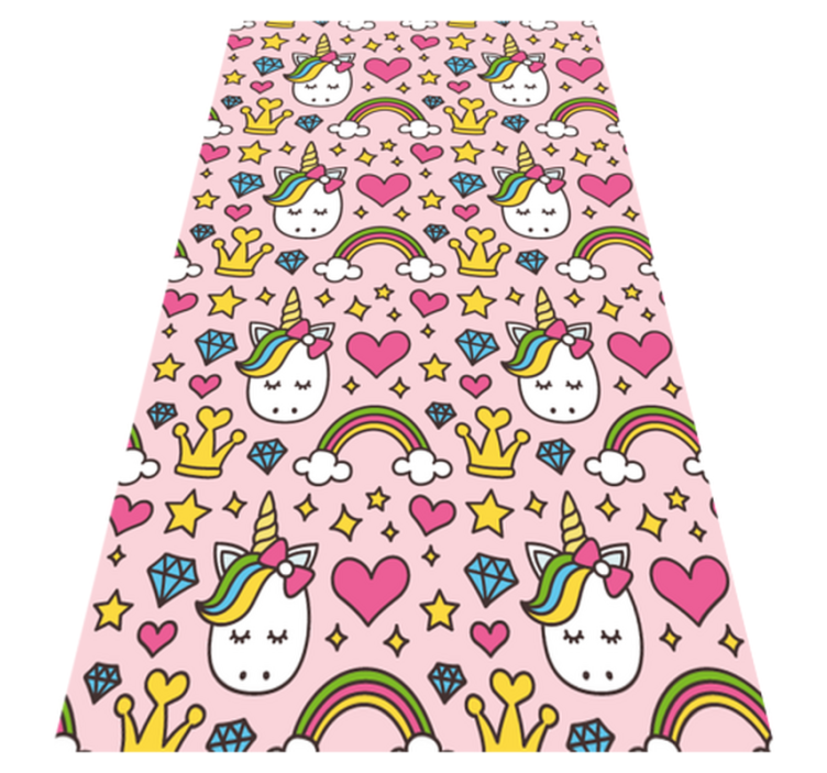 Cute rainbows and unicorns vinyl bedroom rug - TenStickers