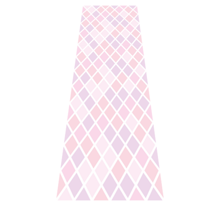 Bedroom vinyl rug with pink and white diamonds design - TenStickers