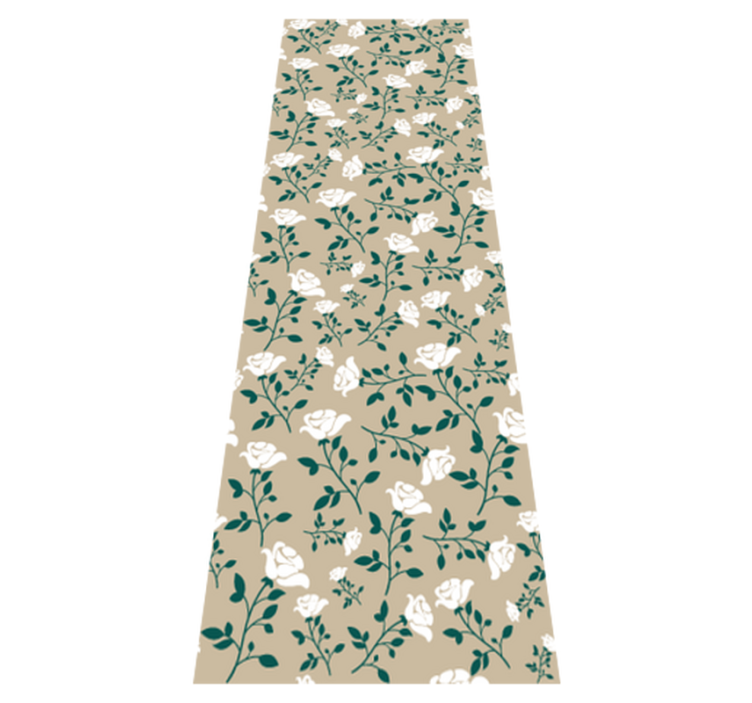 Bedroom vinyl rug with white vintage rose pattern - TenStickers
