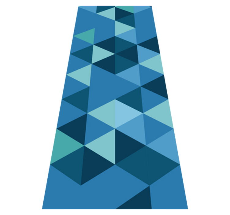 Bedroom vinyl rug geometric squares in blue - TenStickers