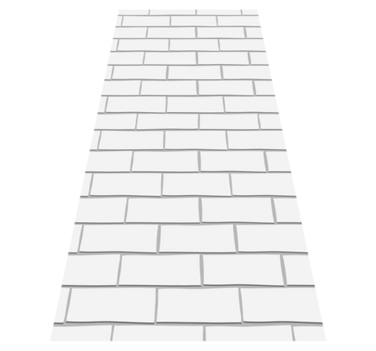 White thick brick bedroom vinyl rug - TenStickers