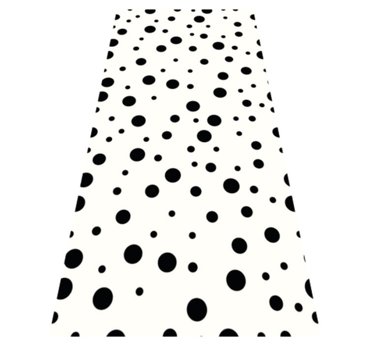 Polka black and white pattern bedroom vinyl rug - TenStickers