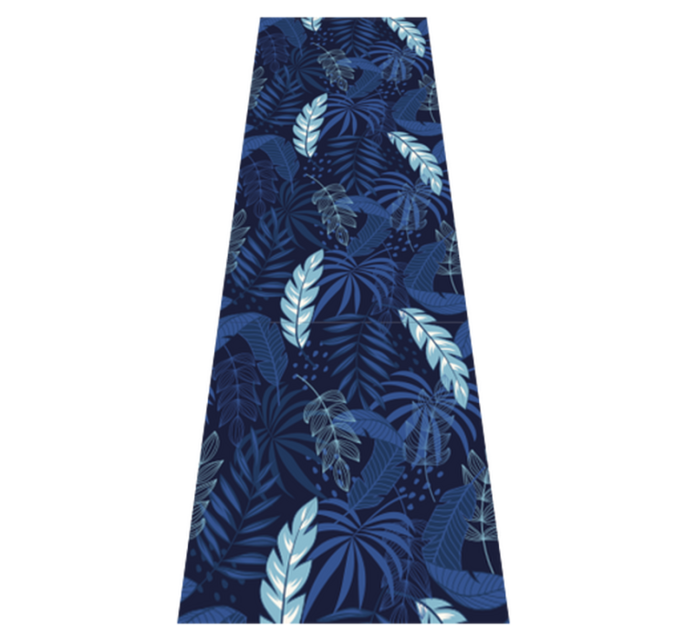 Bedroom vinyl rug blue maranta and panther design - TenStickers