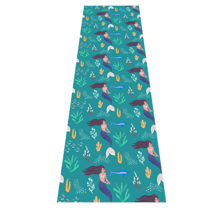 Mermaids and swordfishes bedroom vinyl rug - TenStickers