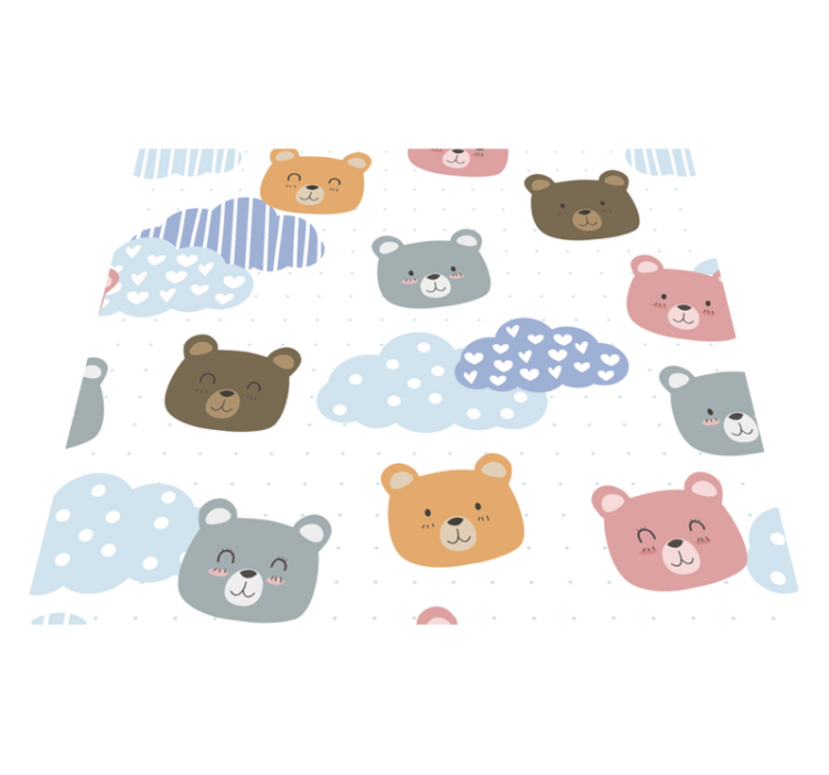 Bedroom vinyl rug minimalistic bear smile design - TenStickers