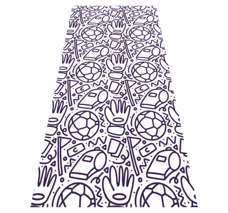 Bedroom vinyl rug with sports doodle design - TenStickers