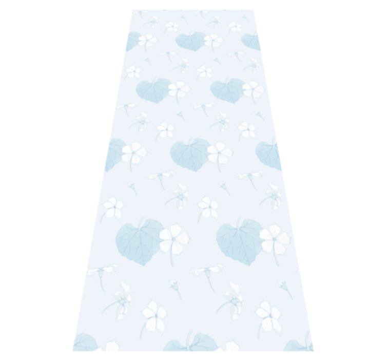 Bedroom vinyl rug 80's scenic floral blue design - TenStickers