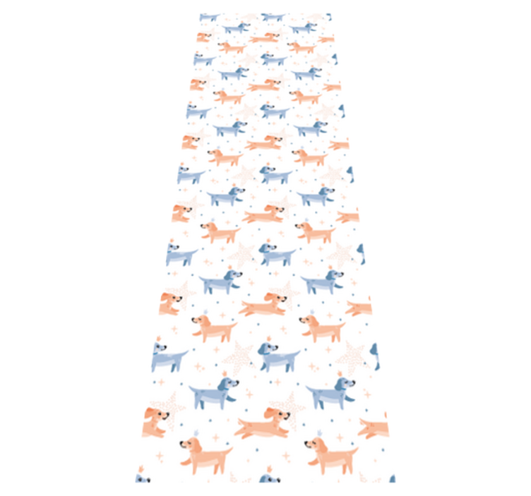 Bedroom vinyl rug with cute crowned dogs - TenStickers