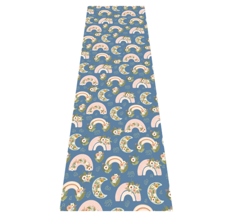 Children's spring rainbow and flower bedroom vinyl rug - TenStickers