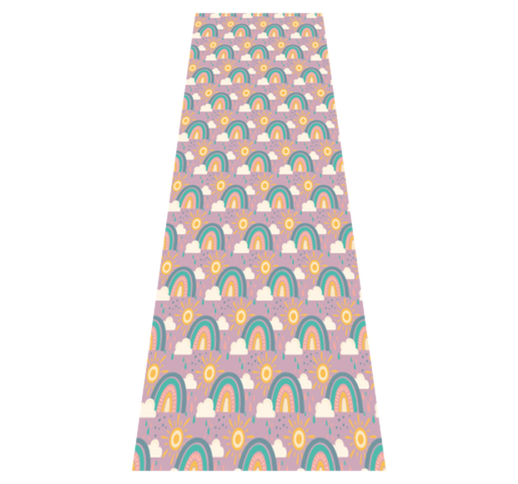 Cute pattern with sun and rainbow bedroom vinyl rug - TenStickers