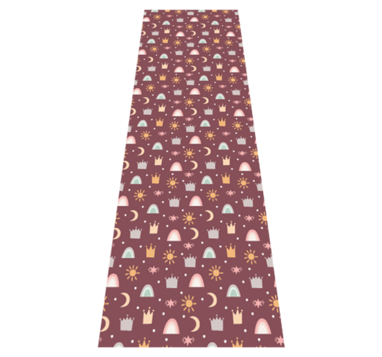 Bedroom vinyl rug with crowns, stars, and rainbows - TenStickers