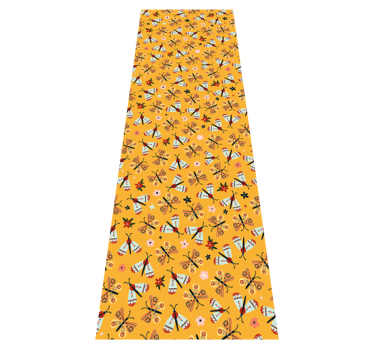 Bedroom vinyl rug with hand drawn butterflies - TenStickers