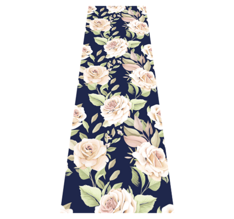 Bedroom vinyl rug with vintage rose pattern on blue - TenStickers