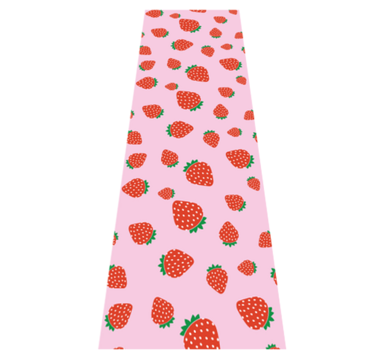 Bedroom vinyl rug with strawberries on pink background - TenStickers