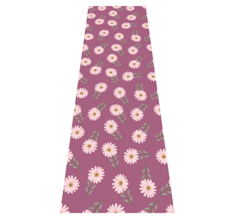 Bedroom vinyl rug with little pink daisies pattern - TenStickers