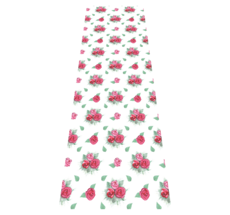 Bedroom vinyl rug with pink and red roses pattern - TenStickers
