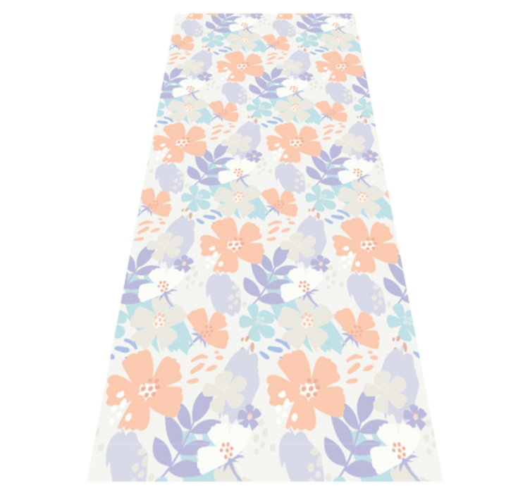 Bedroom vinyl rug nordic style original flowers - TenStickers
