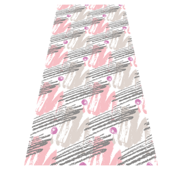 Bedroom vinyl rug in pink and grey paint strokes - TenStickers