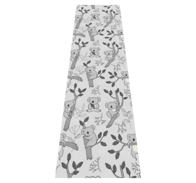Bedroom vinyl rug with gray koala pattern - TenStickers