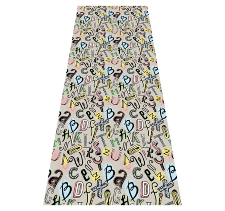 Bedroom vinyl rug nordic alphabet design - TenStickers