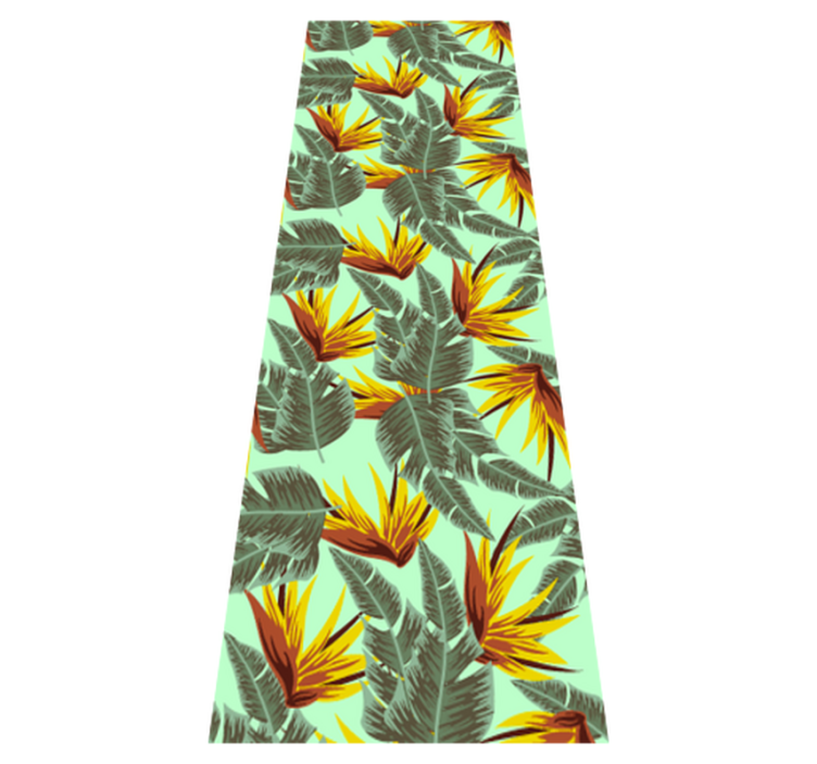 Bedroom vinyl rug with green and yellow leaves - TenStickers