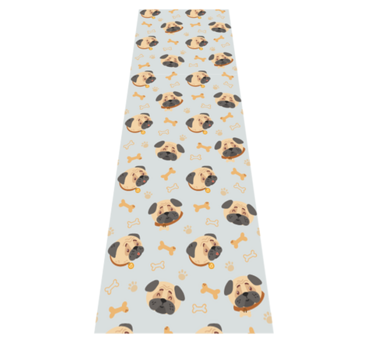 Bedroom vinyl rug featuring british bulldog puppies - TenStickers