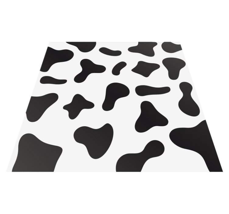 Black and white cow animal print vinyl rug - TenStickers
