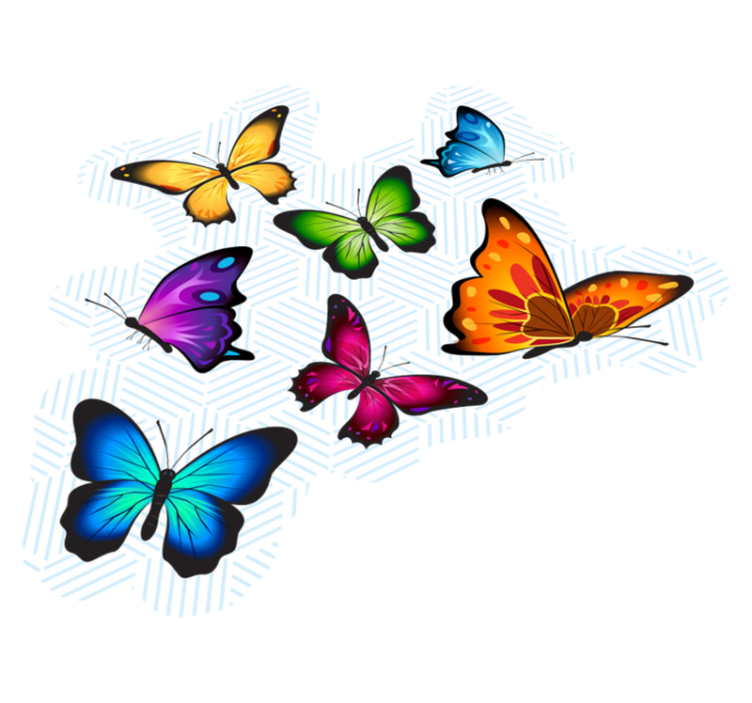 colorful butterfly collection animal mat - TenStickers
