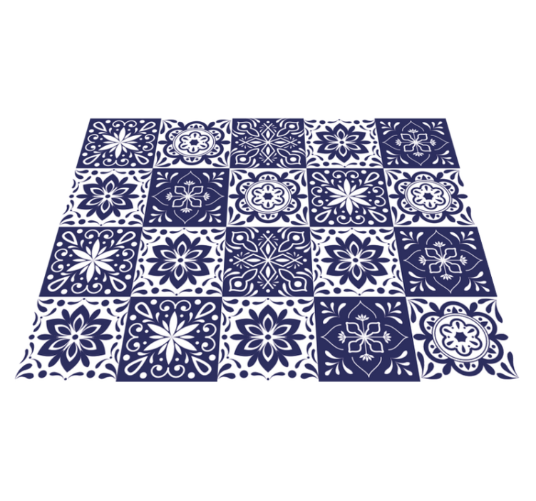 Tile Effect Living Space tile vinyl rug - TenStickers