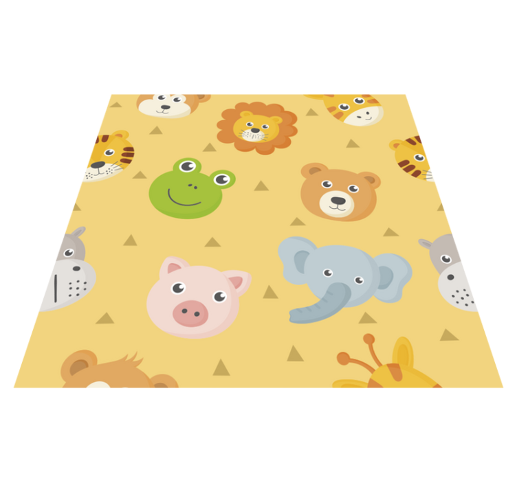 Colorful Animal Play Area nursery vinyl rug - TenStickers
