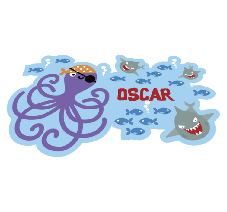 Customizable Ocean Creatures Accent personalised rug - TenStickers